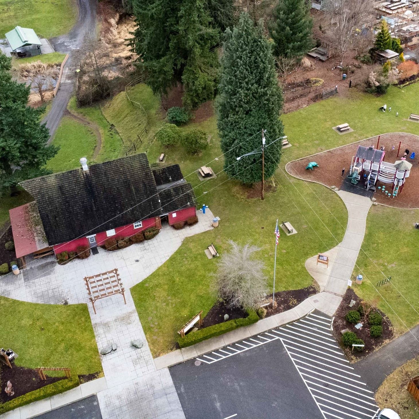 Aerial photo of Jennings Memorial Park.