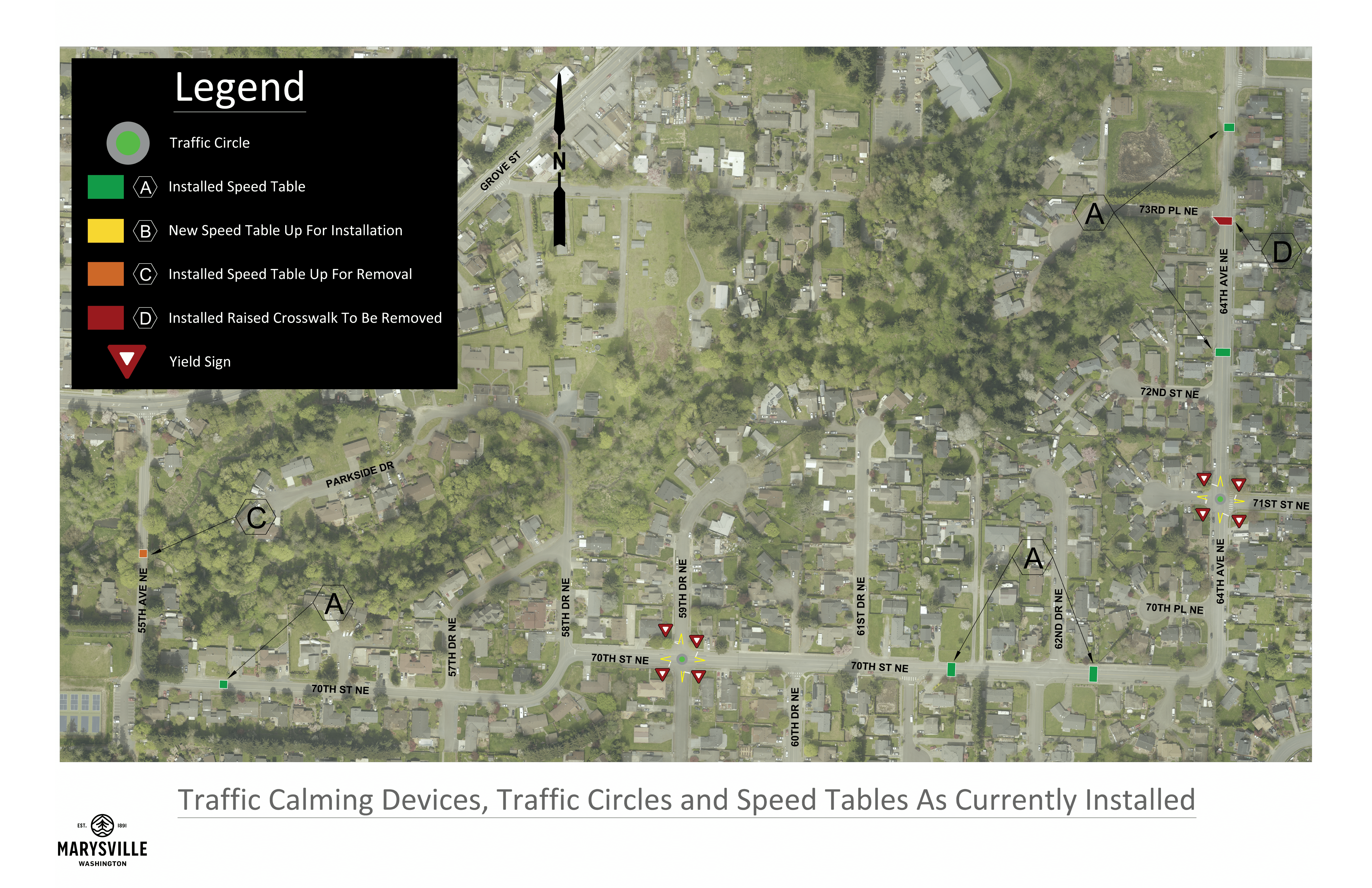 Traffic Calming Location Graphic - As-Installed