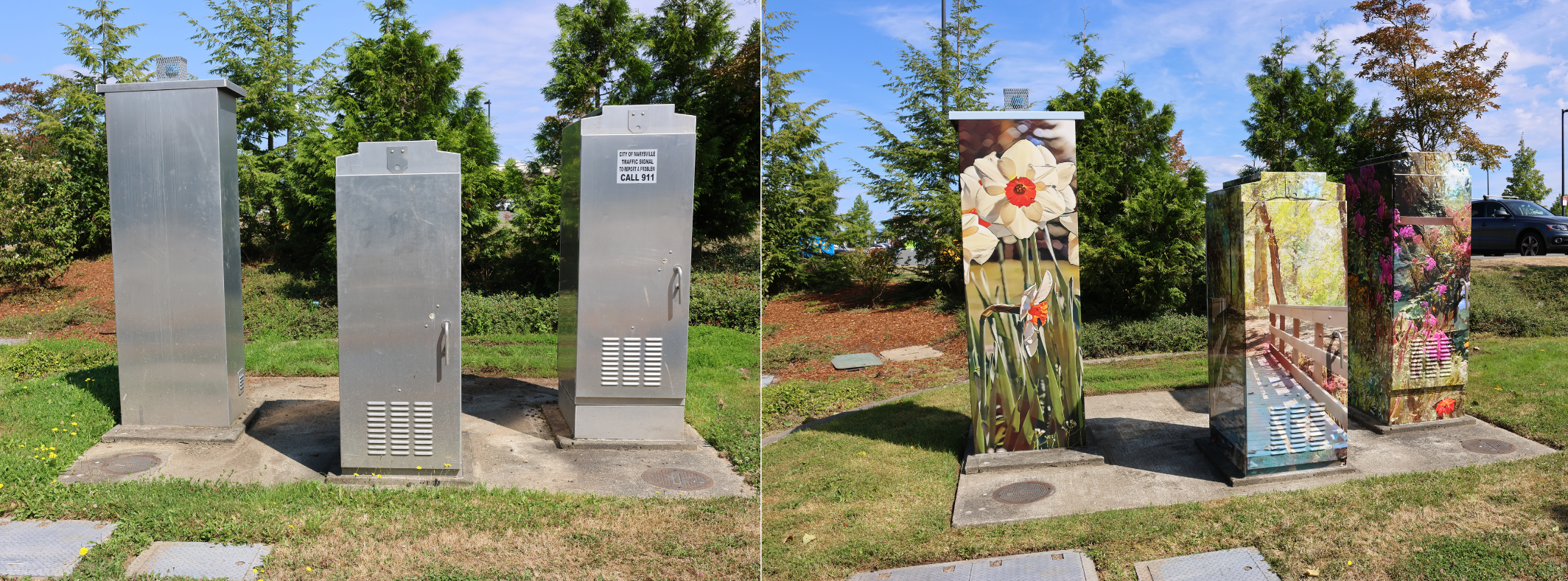 Utility cabinet wrap at SR 528 & 87th Ave, Marysville WA 