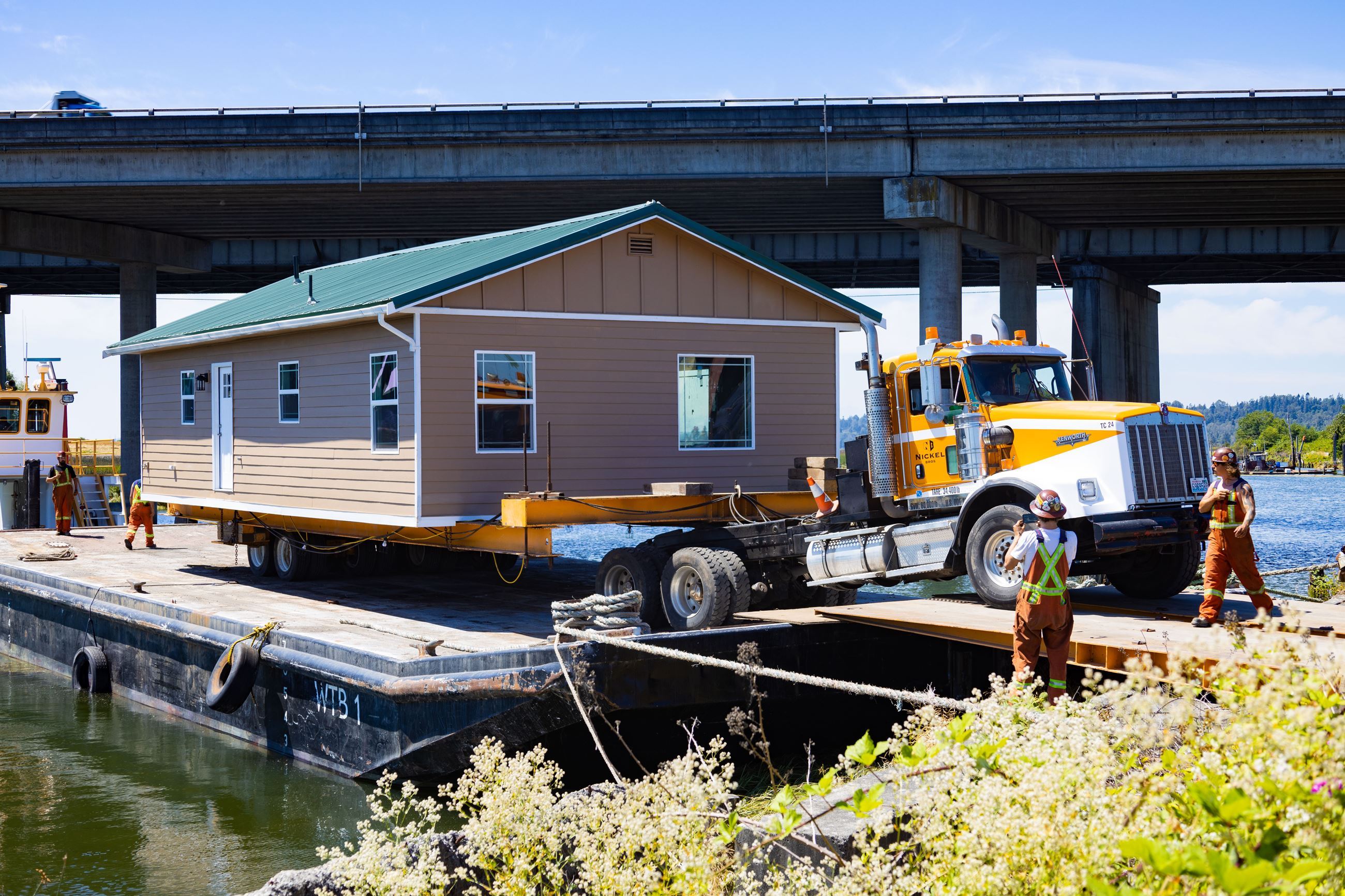 Marysville historic house on barge