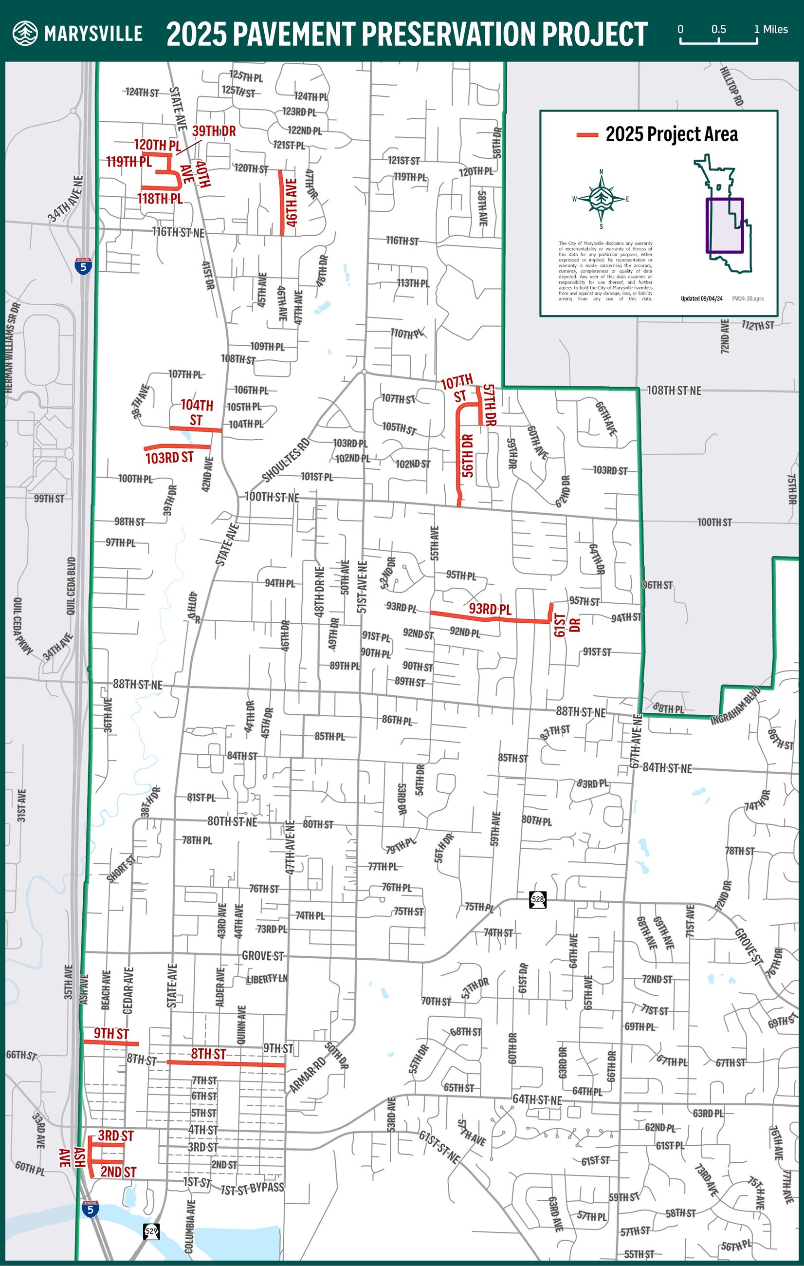 2025 Pavement Preservation Project Map