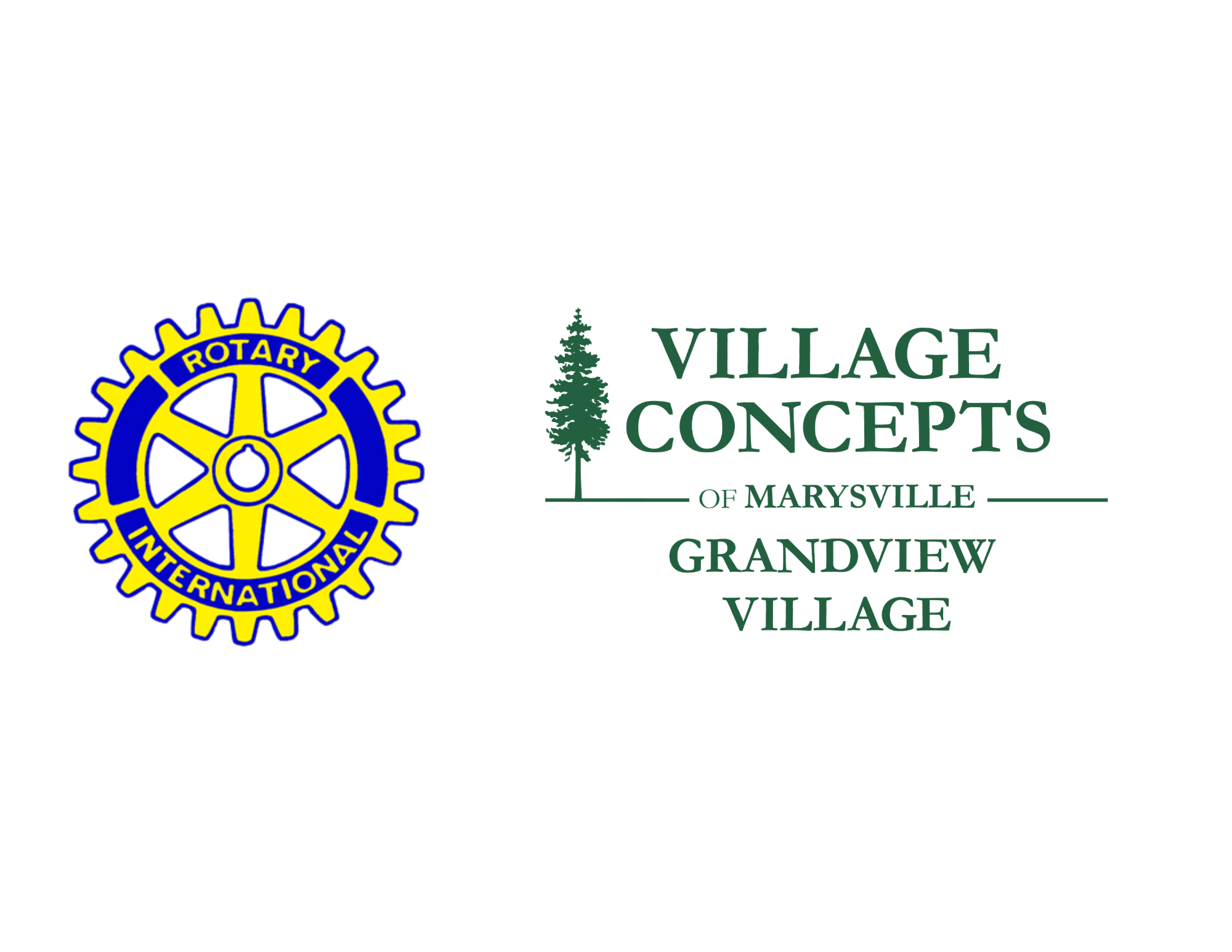 Logos of Marysville Rotary and Grandview Village